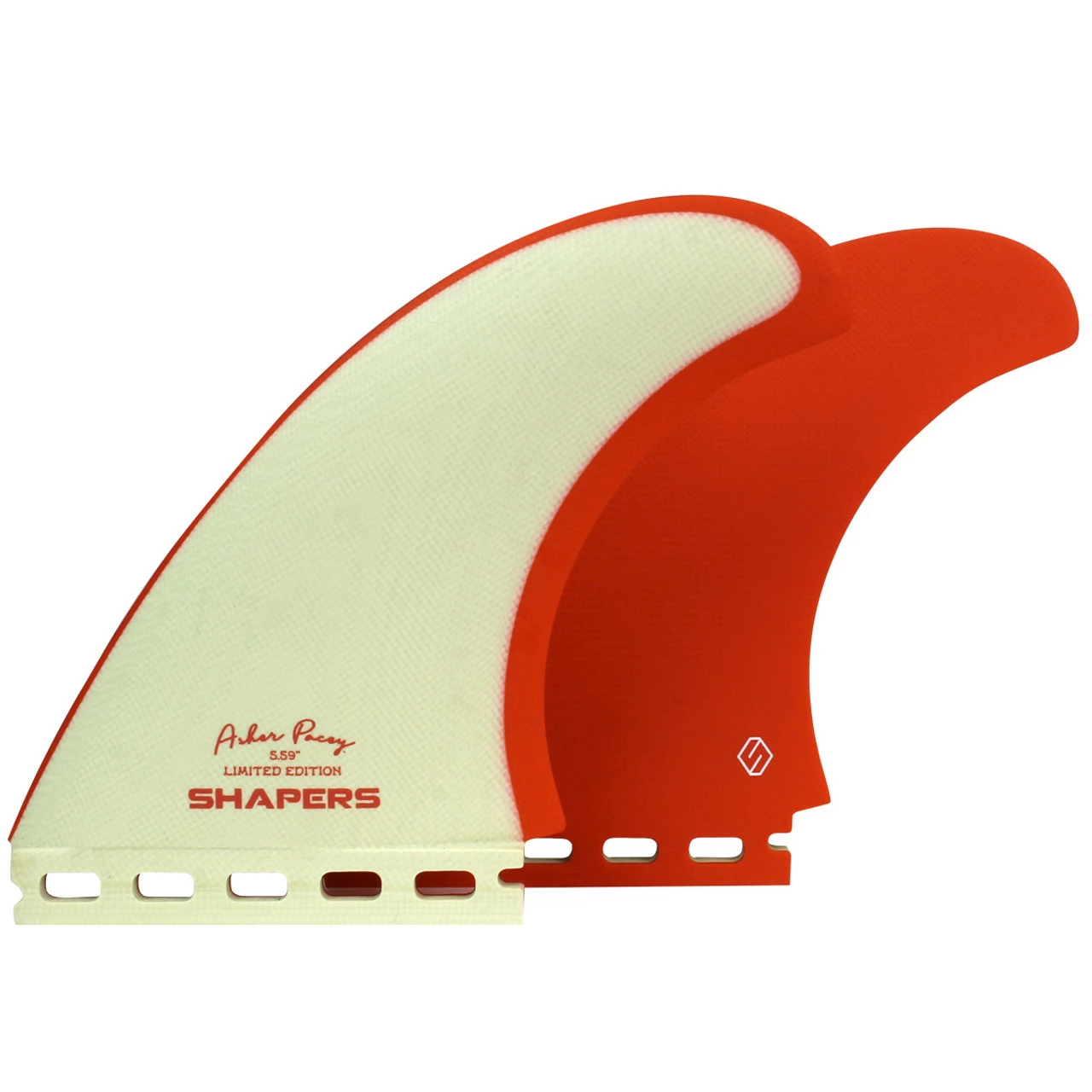 Asher Pacey 5.59" Twin Fin Set - Burnt Orange & Bone 3 Asher Pacey 5.59" Twin Fin Set - Burnt Orange & Bone